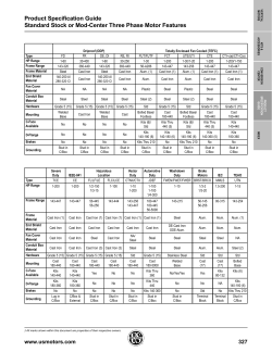 Product Specification Guide Standard Stock or Mod