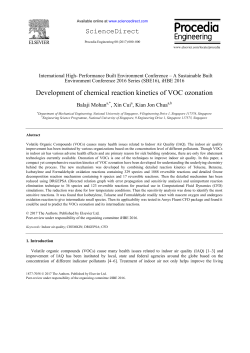 Development of chemical reaction kinetics of VOC
