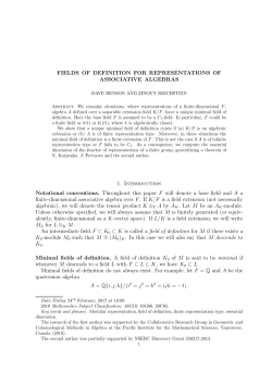 FIELDS OF DEFINITION FOR REPRESENTATIONS OF