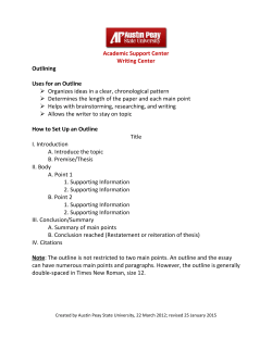 Outlining - Austin Peay State University