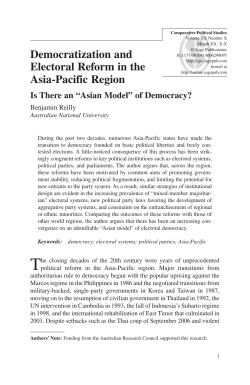 Democratization and Electoral Reform in the Asia
