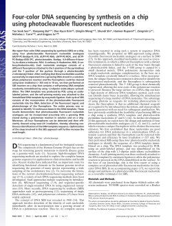 Four-color DNA sequencing by synthesis on a chip using