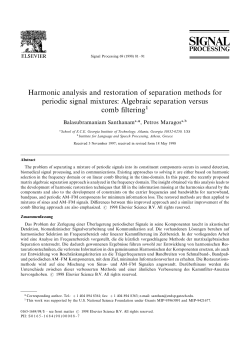 Harmonic Analysis and Restoration of Methods for Separating