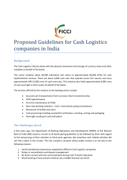 Proposed Guidelines for Cash Logistics companies in India