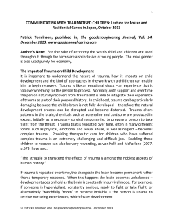 COMMUNICATING WITH TRAUMATISED CHILDREN