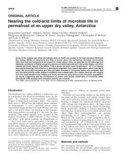 Nearing the cold-arid limits of microbial life in permafrost of