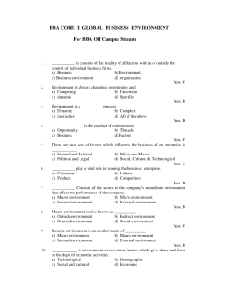 BBA CORE II GLOBAL BUSINESS ENVIRONMENT(Off Campus
