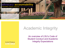 Academic Integrity - Louisiana State University