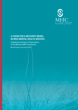 a vision for a recovery model in irish mental health services