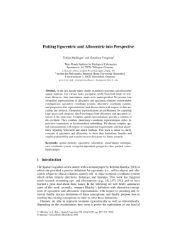 Putting Egocentric and Allocentric into Perspective