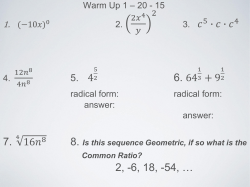 Unit 6 Day 3: Geometric sequences