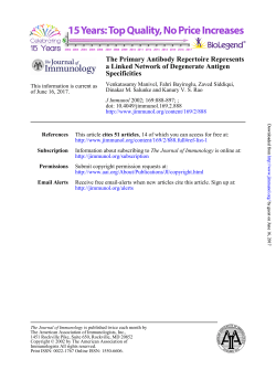 Specificities a Linked Network of Degenerate Antigen The Primary