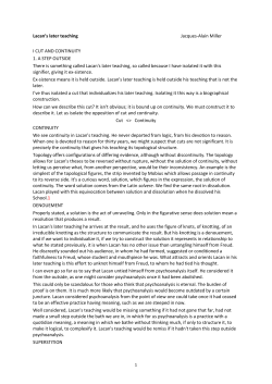 Lacan`s later teaching Jacques