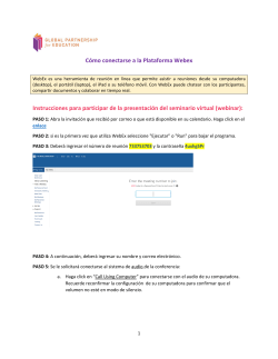 C&oacute;mo conectarse a la Plataforma Webex Instrucciones para