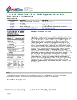 (11413) 14&rdquo; Whole Grain (16 oz.) RFRS Pepperoni Pizza