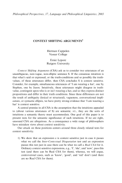 Context Shifting Arguments