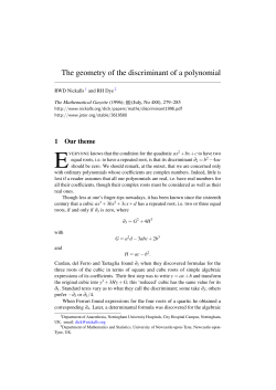 The geometry of the discriminant of a polynomial