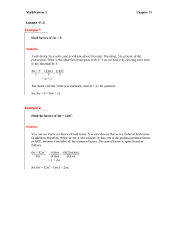 MathMatters 3 Chapter 11 Lesson 11