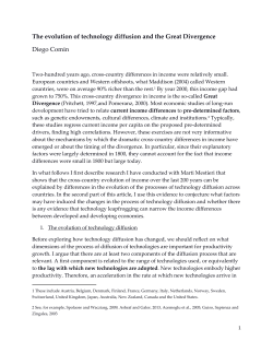 The evolution of technology diffusion and the Great Divergence