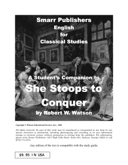 Cov-She Stoops to Conquer