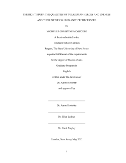 i THE RIGHT STUFF: THE QUALITIES OF TOLKIENIAN HEROES