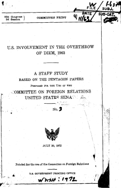 us involvement in the overthrow of diem, 1963 a staff study