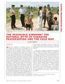 the peaceable kingdom? the national myth of canadian