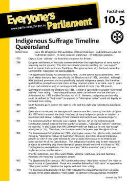 Indigenous Suffrage Timeline Queensland