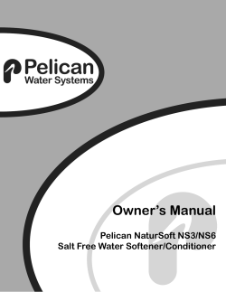 Owner`s Manual - Pelican Water