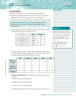 Lesson 20-2 Learning Targets: MATH TIP ACTIVITY 20