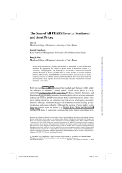 The Sum of All FEARS Investor Sentiment and Asset Prices