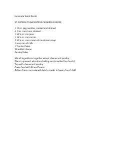 lncarnate Word Parish ST. PATRICK TUNA NOODLE CASSEROLE