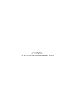 Christina Pospisil Proseminar Numbers The construction of the