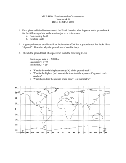 MAE 4410: Fundamentals of Astronautics Homework #4 DUE: 03