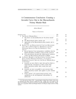 A Commonsense Conclusion: Creating a Juvenile Carve Out to the