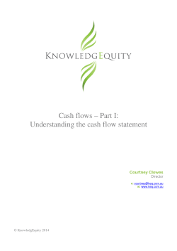Cash flows – Part I: Understanding the cash flow
