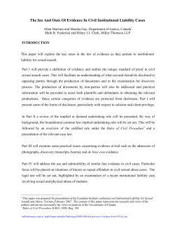 The Ins And Outs Of Evidence In Civil Institutional