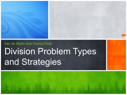Division Problem Types and Strategies