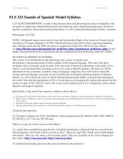 FLS 333 Sounds of Spanish Model Syllabus