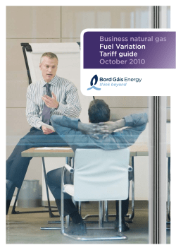 Business natural gas Fuel Variation Tariff guide