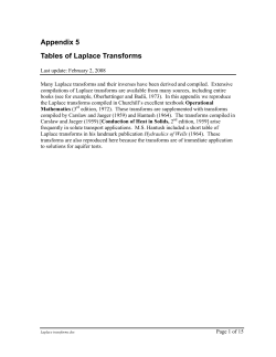 Appendix 5 Tables of Laplace Transforms