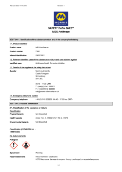 SAFETY DATA SHEET MEG Antifreeze