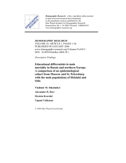 Educational differentials in male mortality in Russia and northern