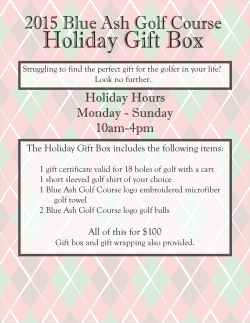 Golf Box Sale - Blue Ash Golf Course