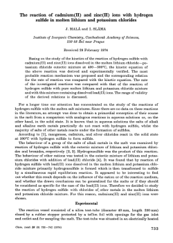 The reaction of cadmium(H) and zinc(II) ions with hydrogen sulfide