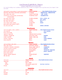 Latin Derivative English Words &ndash; Stage 23