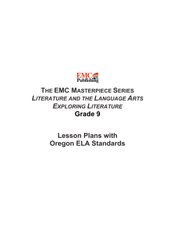 Grade 9 Lesson Plans with Oregon ELA Standards
