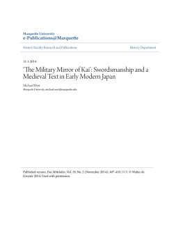 `The Military Mirror of Kai`: Swordsmanship and a Medieval Text in