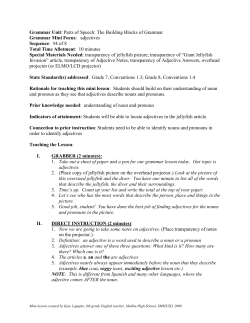 Parts of Speech Mini-Lesson 4-Adjectives