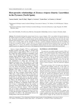 Host-parasite relationships of Zootoca vivipara